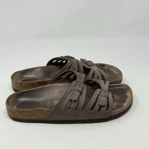 Birkenstock Granada Sandals Womens 8 EU 39 Brown Leather 2 Strap Boho Casual